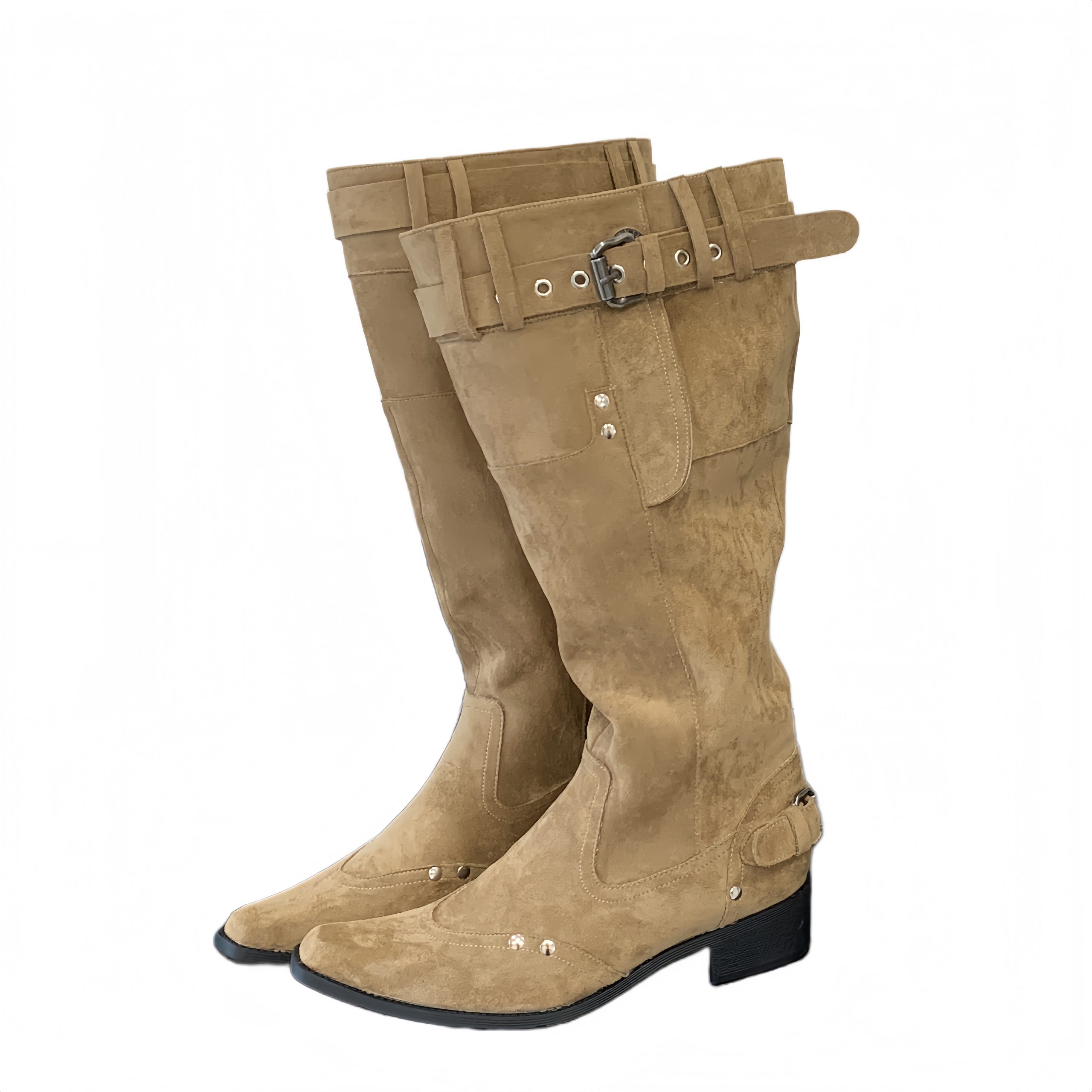 2025 New Style Wide Shaft Tall Boots for Women, Not Over Knee, Chunky Heel, Pointed Toe, Autumn Winter Retro Style - Image 5
