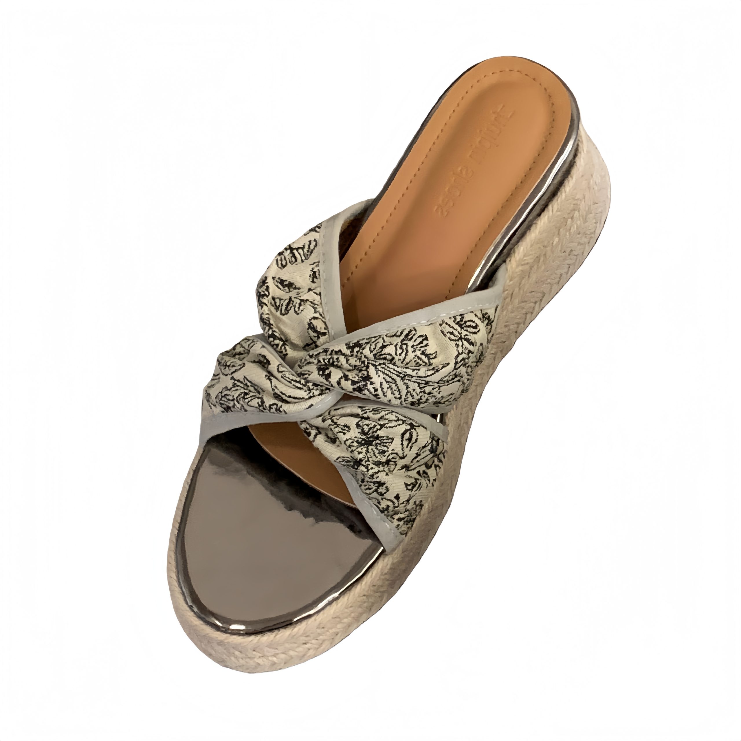 2026 New Chunky Platform 7cm Height Increasing Chinese Style Color Block One-Strap Slippers for Women, Small Size Friendly, Woven Straw Sandals - Image 5