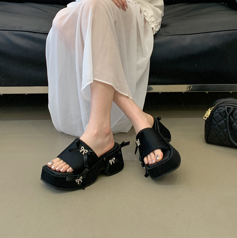 2026 New French Fairy Style Thick Sole Half Slippers for Women Butterfly Summer Casual - Image 4