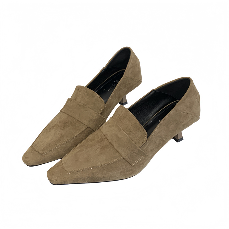 2026 New Style Women's Square Toe Kitten Heel Slip-On Loafers 35-40 - Style 2b80bc - Image 5