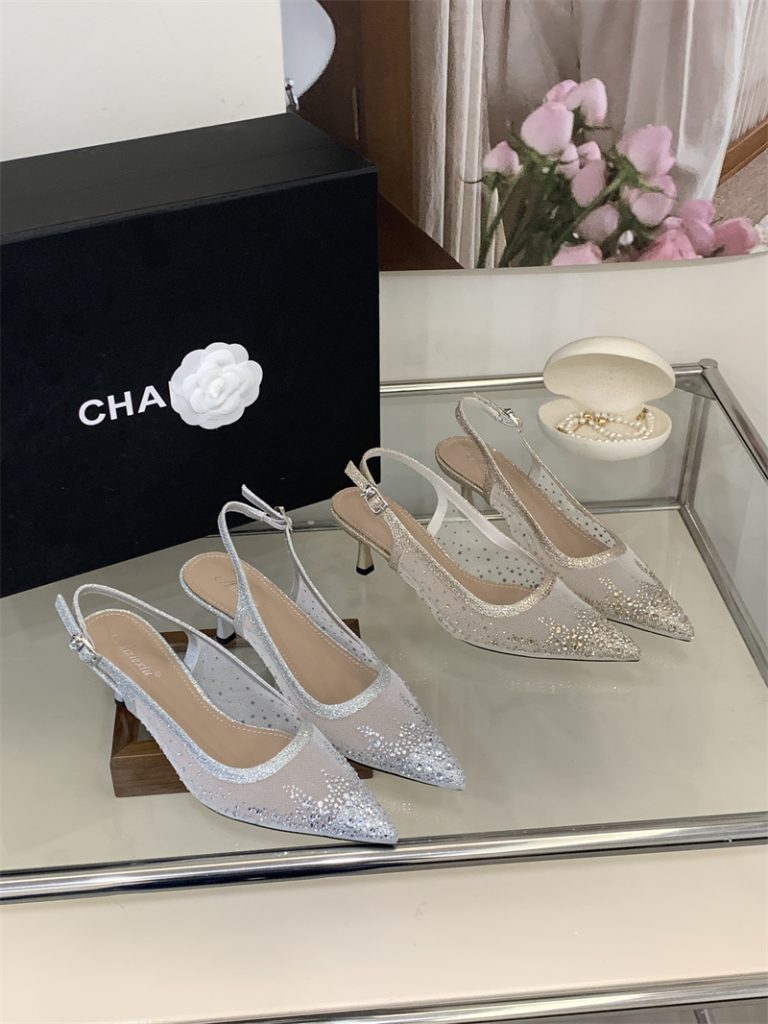 2026 Spring Women's Pointed Toe Stiletto Slip-On Shoes with Rhinestones 35-40