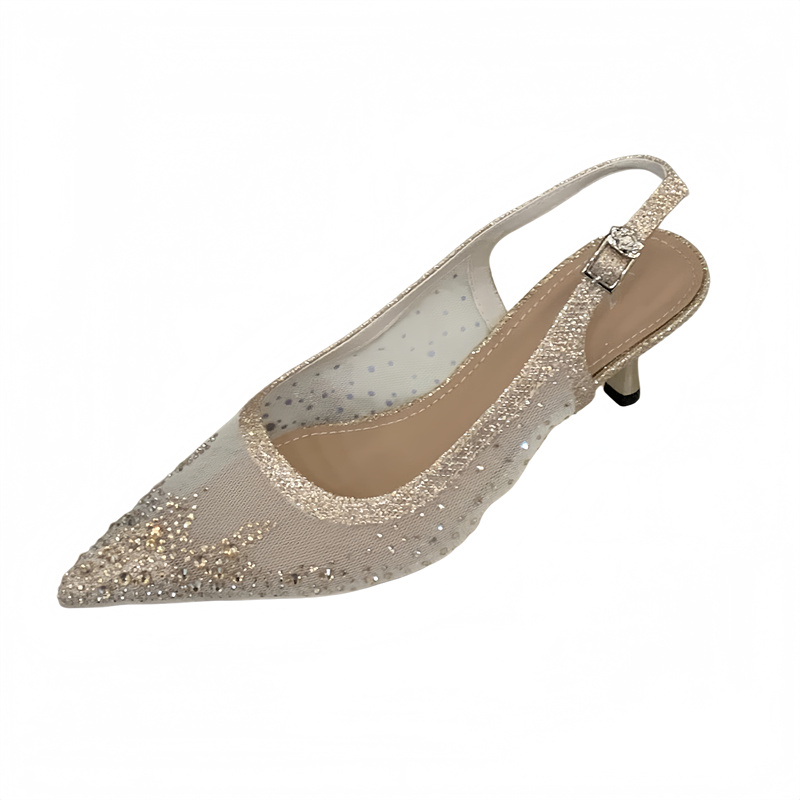 2026 Spring Women's Pointed Toe Stiletto Slip-On Shoes with Rhinestones 35-40 - Image 5