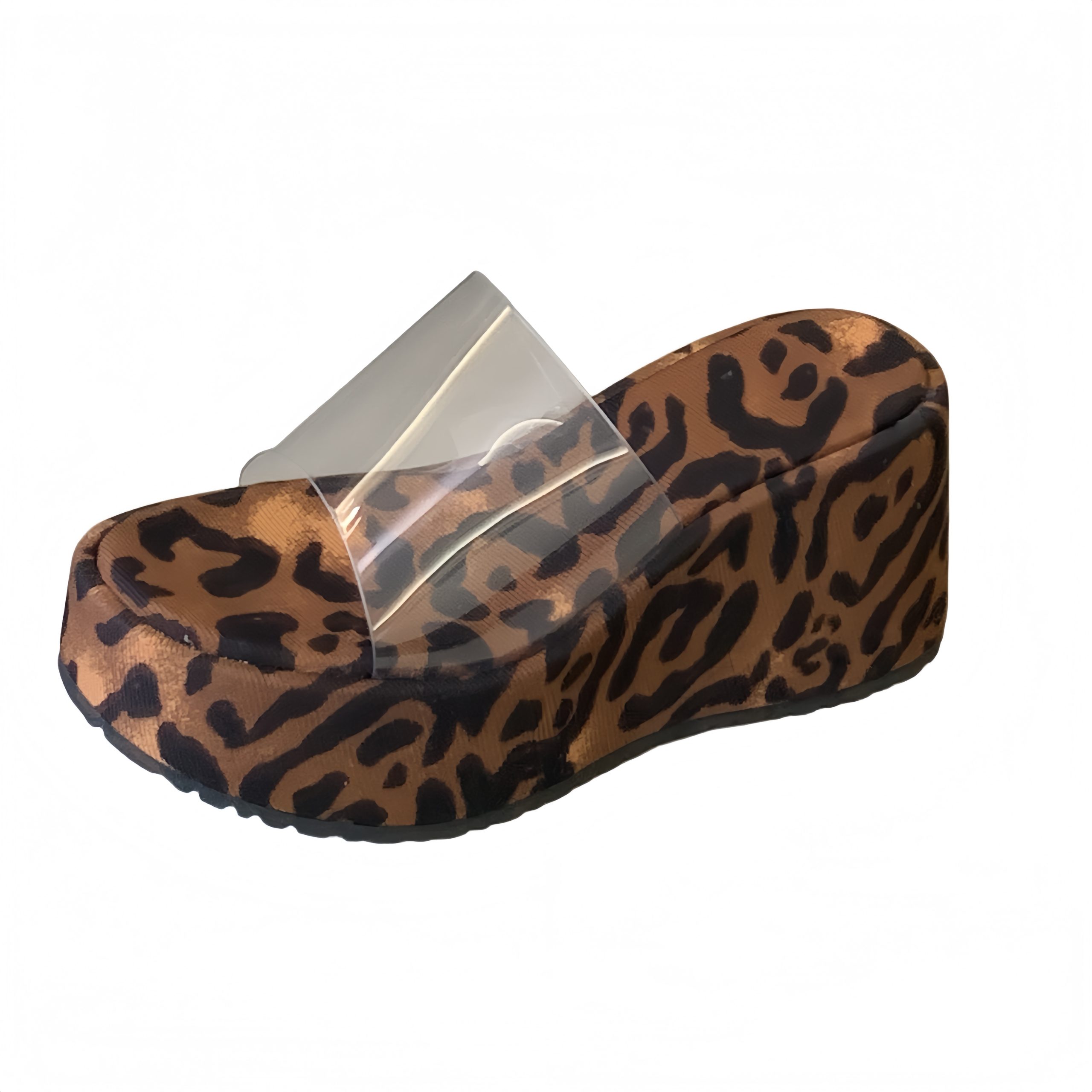 2026 Summer New Transparent Thick Sole Wedge Slippers for Women Platform Chunky Heel Height Increasing Fashion Versatile - Image 5