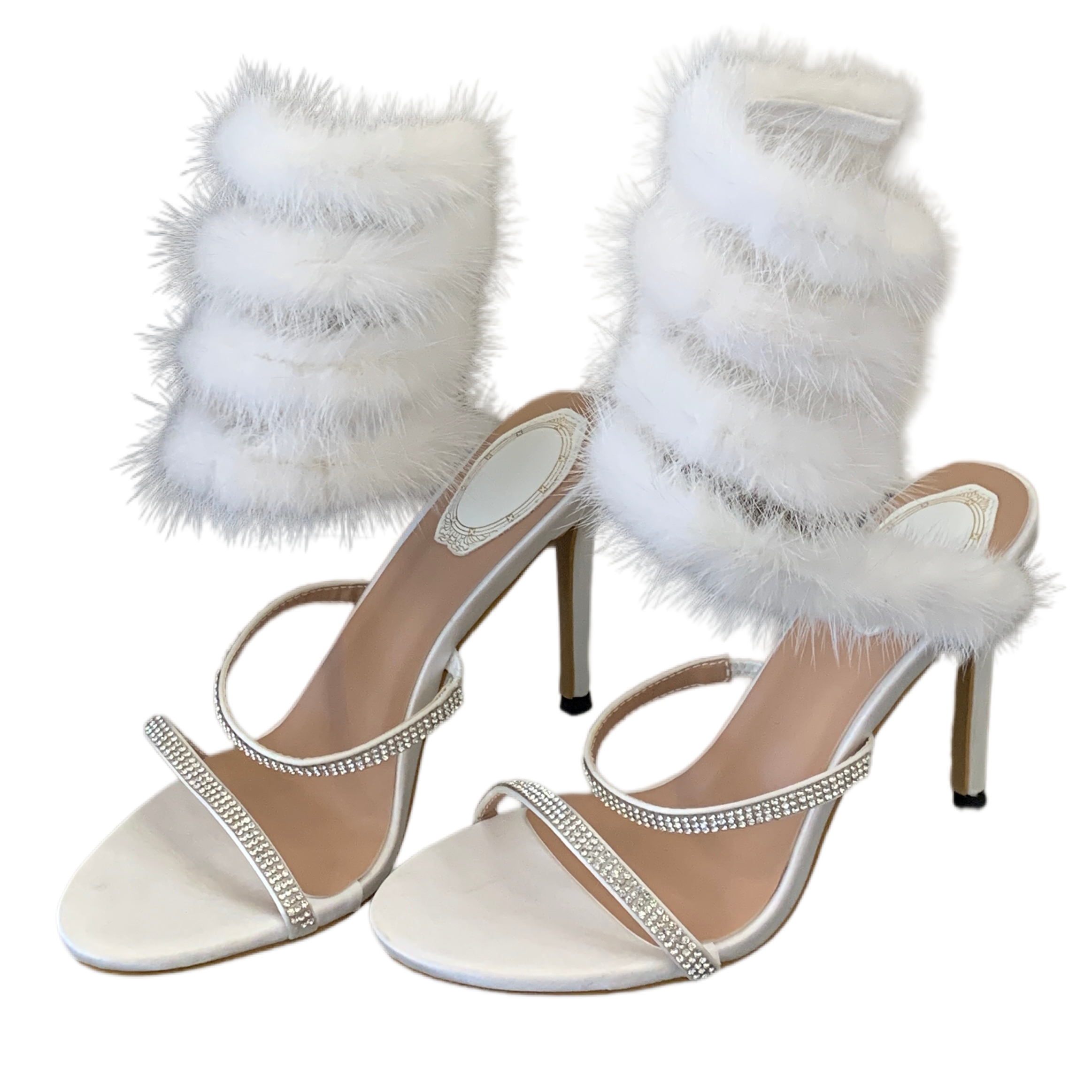 Crystal Rhinestone Wrapped Strappy High Heel Sandals for Women Summer New Style One-Strap Thin Heel Sexy Fairy Style - Image 5